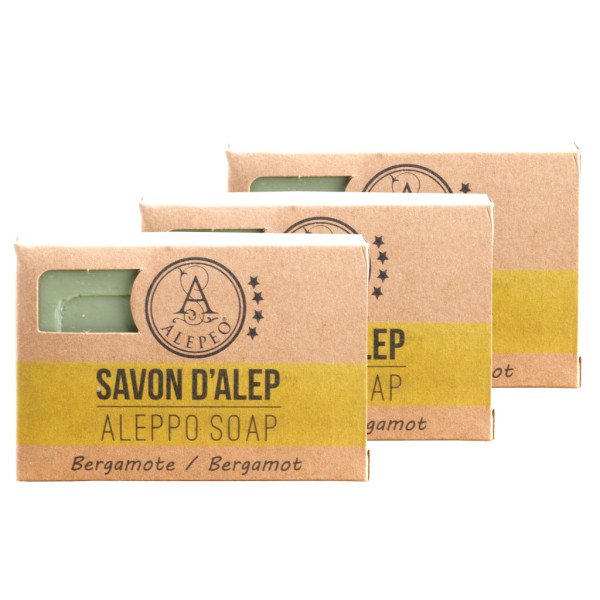 ALEPEO Aleppo Olivenölseife mit Bergamottenduft 100 g 3er Pack